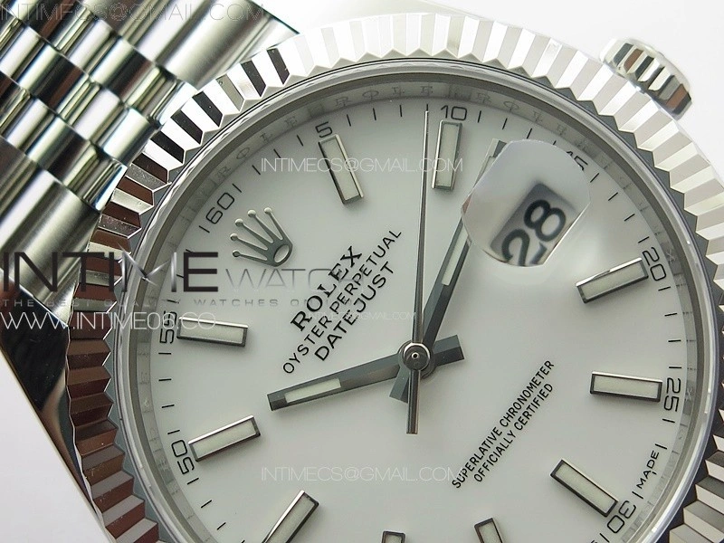 DateJust 41 126334 ZF 1:1 Best Edition 904L Steel White Dial Stick Marker on Jubilee Bracelet A2824