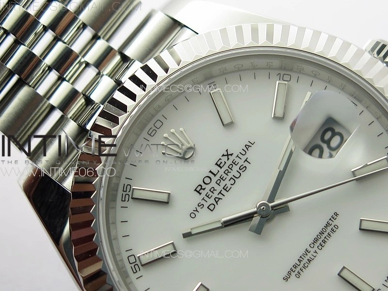 DateJust 41 126334 ZF 1:1 Best Edition 904L Steel White Dial Stick Marker on Jubilee Bracelet A2824