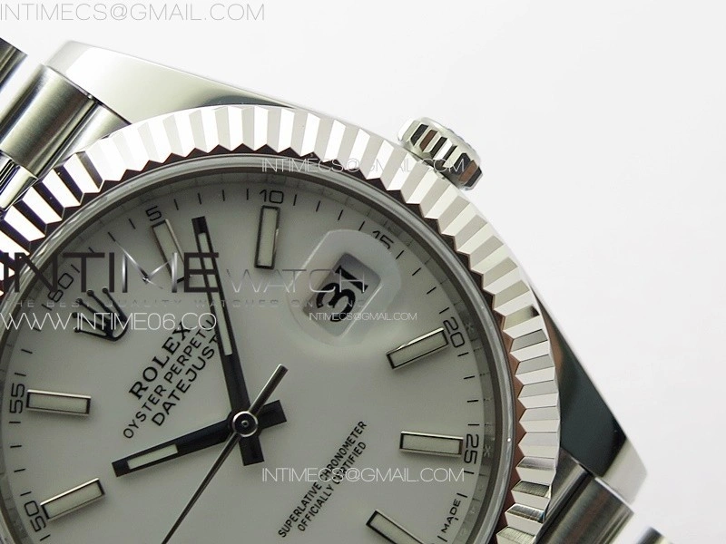 DateJust 41 126334 ZF 1:1 Best Edition 904L Steel White Dial Stick Marker on Jubilee Bracelet A2824