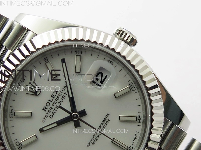 DateJust 41 126334 ZF 1:1 Best Edition 904L Steel White Dial Stick Marker on Jubilee Bracelet A2824