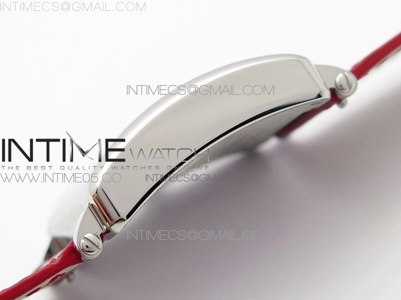 Master Square SS Ladies ZF 1:1 Best Edition White Colorful Arabic Dial on Red Leather Strap Ronda Quartz