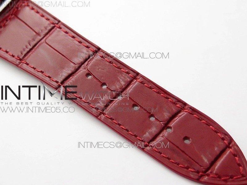 Master Square SS Ladies ZF 1:1 Best Edition White Colorful Arabic Dial on Red Leather Strap Ronda Quartz