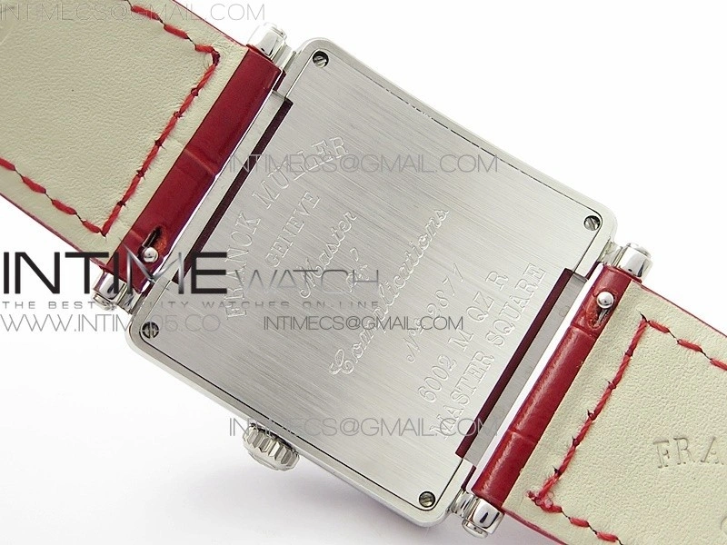 Master Square SS Ladies ZF 1:1 Best Edition White Colorful Arabic Dial on Red Leather Strap Ronda Quartz
