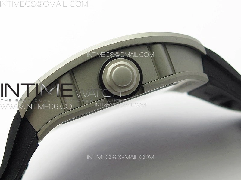 RM001 Satin-polished steel Real PR YSF Skeleton Dial on black Rubber Strap Asian Tourbillon