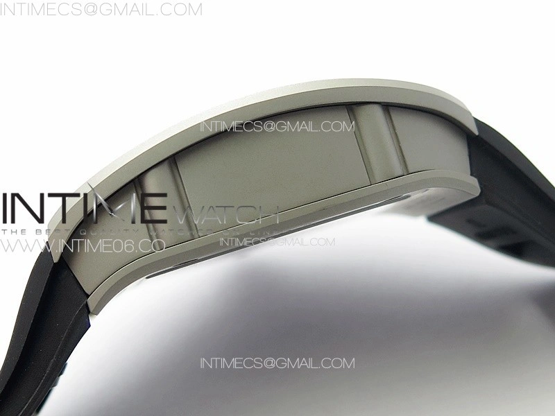RM001 Satin-polished steel Real PR YSF Skeleton Dial on black Rubber Strap Asian Tourbillon