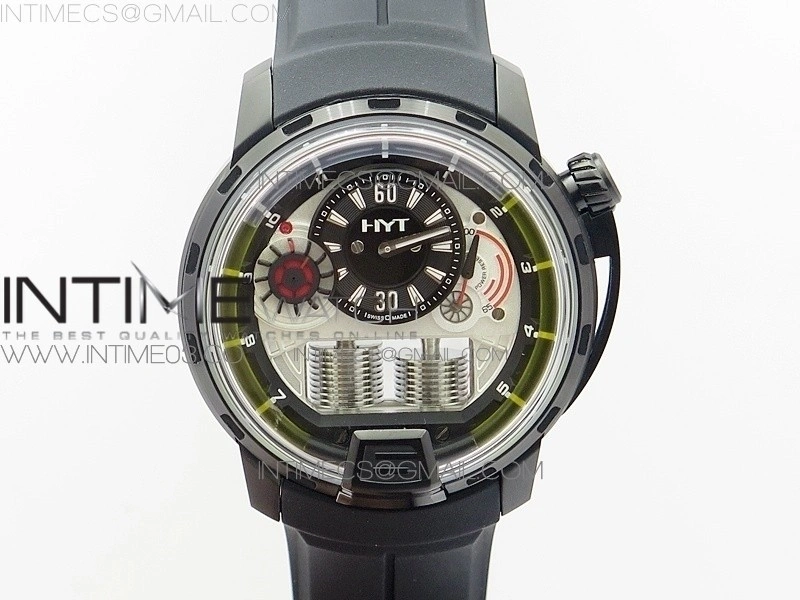 HTY DLC CYF white dial black Crown On Black Rubber Strap Asian movement like to HTY Cal.101