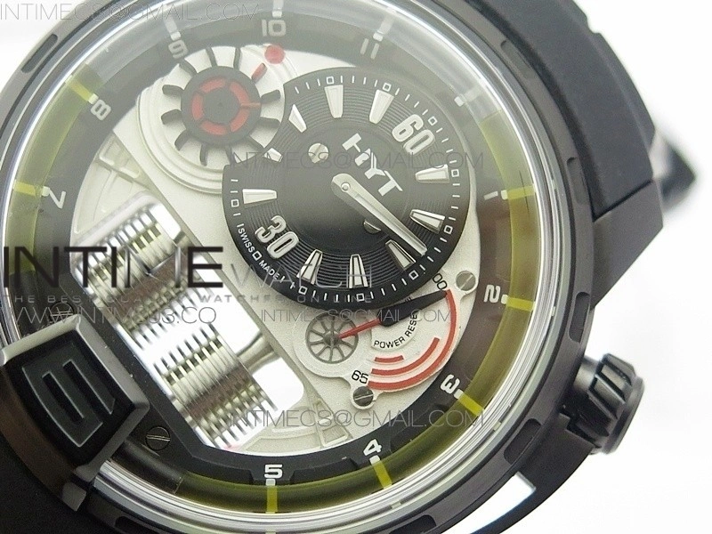 HTY DLC CYF white dial black Crown On Black Rubber Strap Asian movement like to HTY Cal.101
