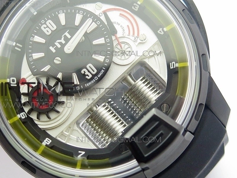 HTY DLC CYF white dial black Crown On Black Rubber Strap Asian movement like to HTY Cal.101