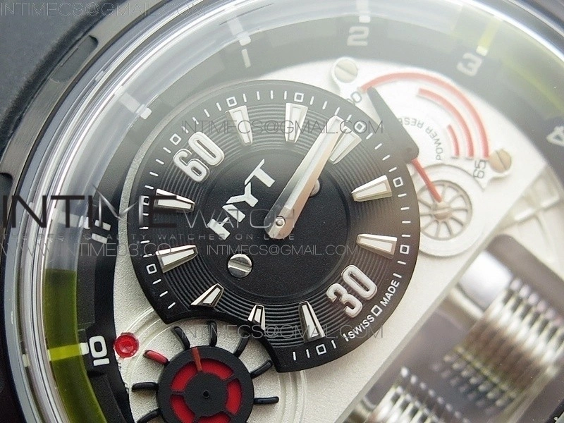 HTY DLC CYF white dial black Crown On Black Rubber Strap Asian movement like to HTY Cal.101