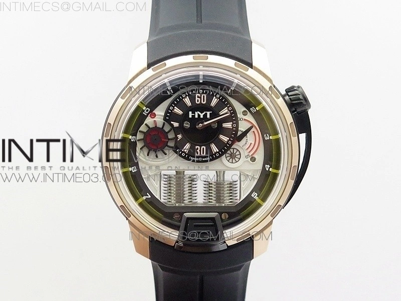 HTY RG DLC CYF white dial black Crown On Black Rubber Strap Asian movement like to HTY Cal.101