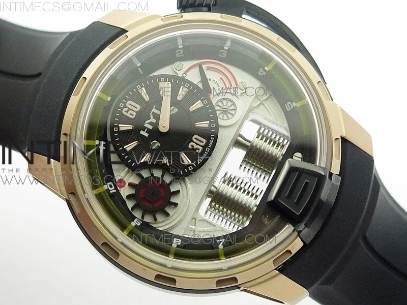 HTY RG DLC CYF white dial black Crown On Black Rubber Strap Asian movement like to HTY Cal.101