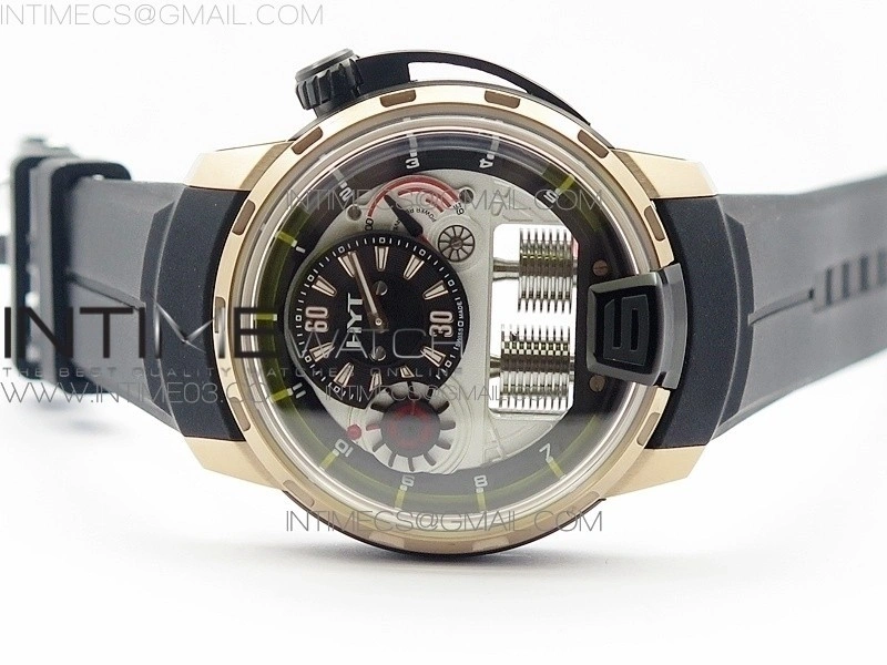 HTY RG DLC CYF white dial black Crown On Black Rubber Strap Asian movement like to HTY Cal.101