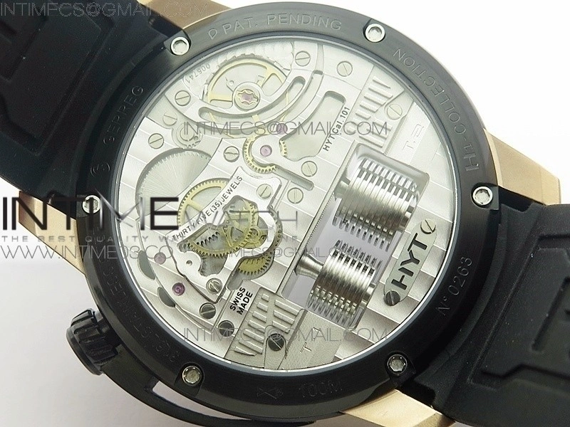 HTY RG DLC CYF white dial black Crown On Black Rubber Strap Asian movement like to HTY Cal.101