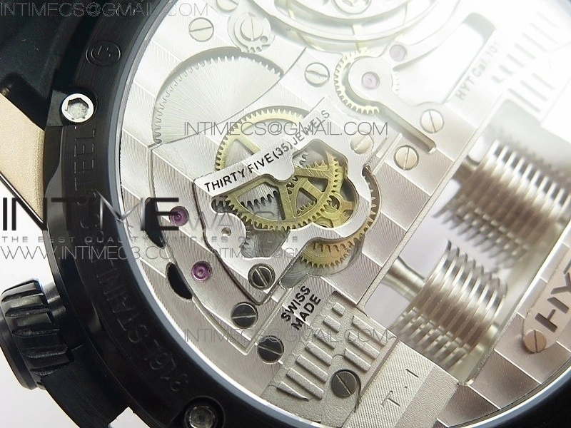 HTY RG DLC CYF white dial black Crown On Black Rubber Strap Asian movement like to HTY Cal.101
