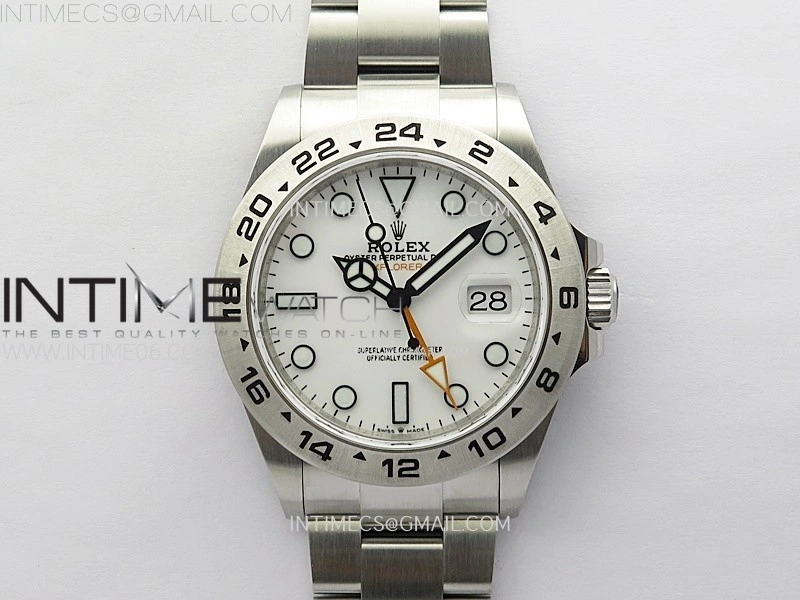 Explorer II 42mm 226570 Black 904L SS V2 GMF 1:1 Best Edition White Dial on Bracelet Super Clone SH3285