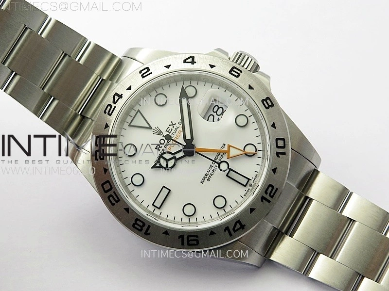 Explorer II 42mm 226570 Black 904L SS V2 GMF 1:1 Best Edition White Dial on Bracelet Super Clone SH3285
