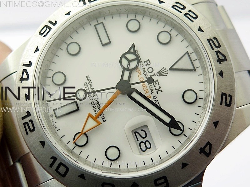 Explorer II 42mm 226570 Black 904L SS V2 GMF 1:1 Best Edition White Dial on Bracelet Super Clone SH3285