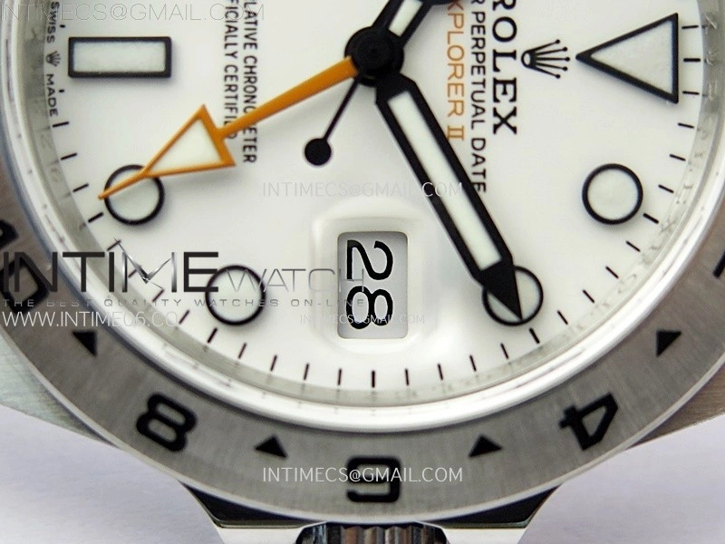 Explorer II 42mm 226570 Black 904L SS V2 GMF 1:1 Best Edition White Dial on Bracelet Super Clone SH3285