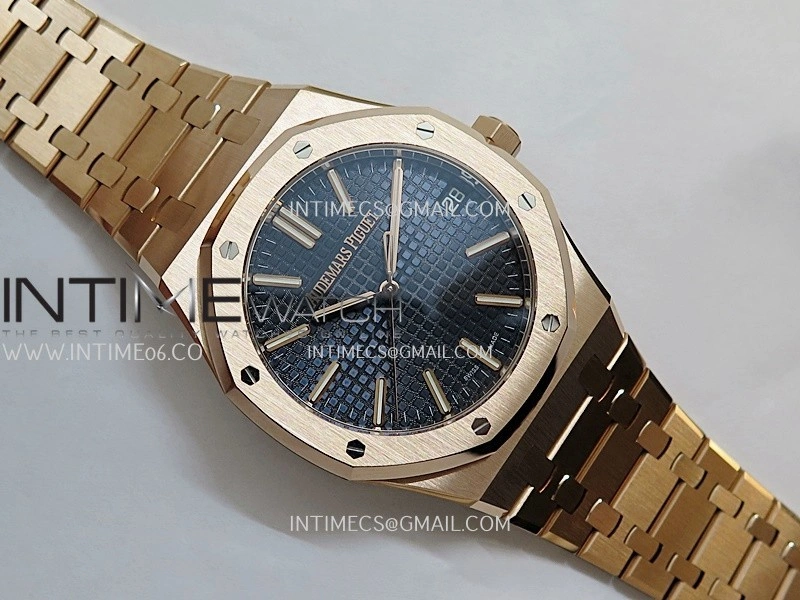 Royal Oak 15510 Gain Weight RG DDF 1:1 Best Edition Blue Dial On RG Bracelet Super Clone DD4302