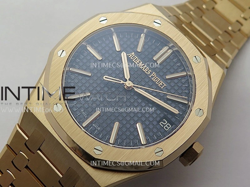 Royal Oak 15510 Gain Weight RG DDF 1:1 Best Edition Blue Dial On RG Bracelet Super Clone DD4302