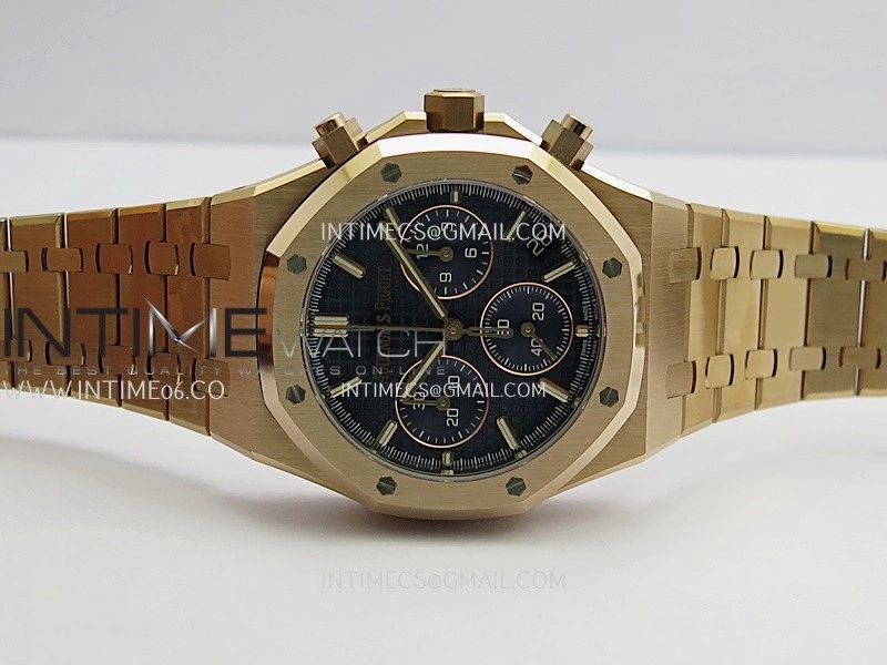 Royal Oak Chrono 26240 RG Gain Weight V2 DDF 1:1 Best Edition Blue Dial RG Bracelet Super Clone DD4401