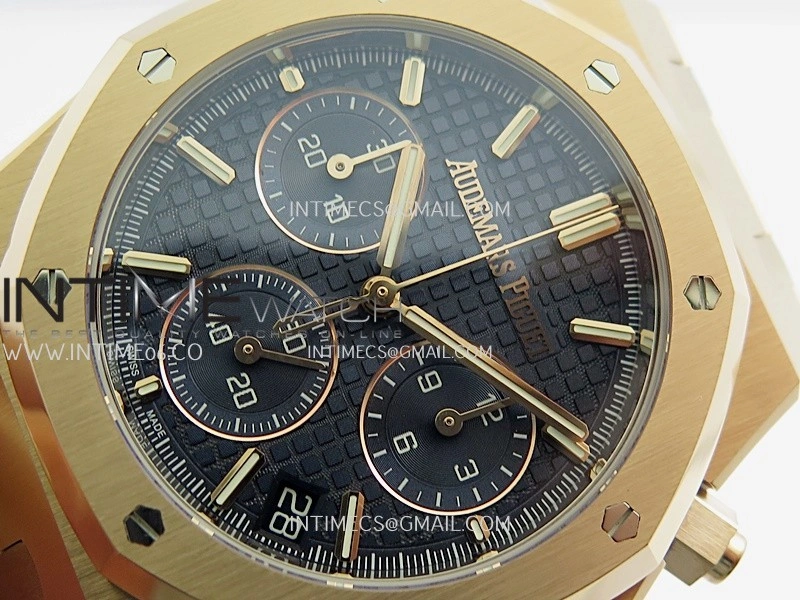 Royal Oak Chrono 26240 RG Gain Weight V2 DDF 1:1 Best Edition Blue Dial RG Bracelet Super Clone DD4401