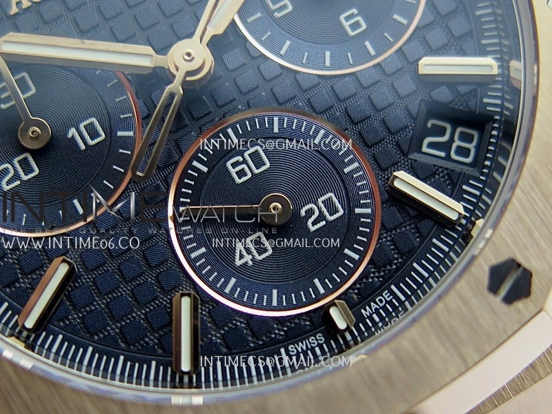 Royal Oak Chrono 26240 RG Gain Weight V2 DDF 1:1 Best Edition Blue Dial RG Bracelet Super Clone DD4401