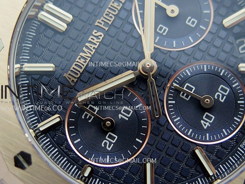 Royal Oak Chrono 26240 RG Gain Weight V2 DDF 1:1 Best Edition Blue Dial RG Bracelet Super Clone DD4401