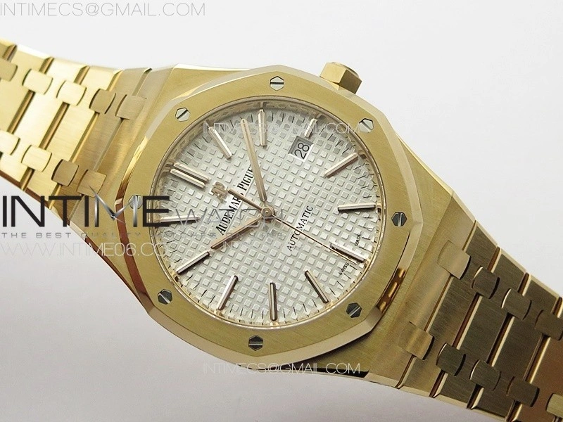 Royal Oak 41mm 15400 RG ZF 1:1 Best Edition White Textured Dial on SS Bracelet V2 SA3120 Super Clone