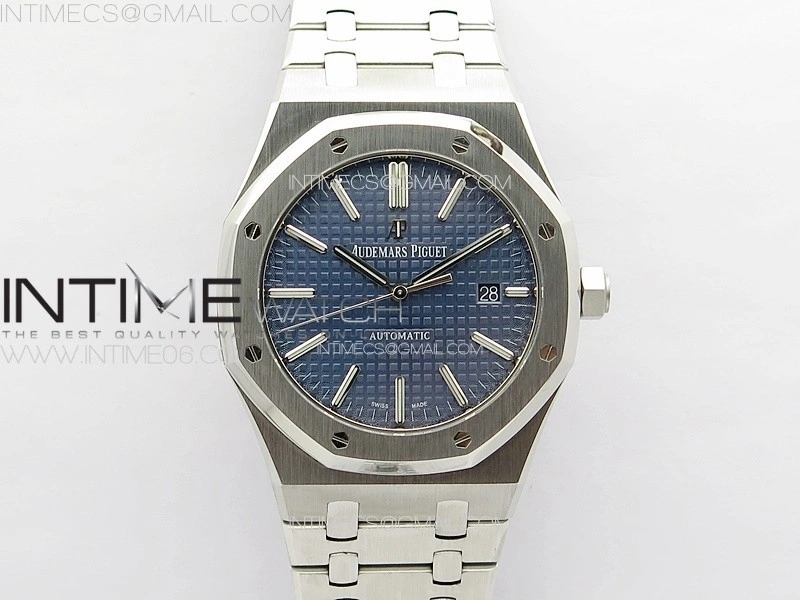Royal Oak 41mm 15400 SS APSF 1:1 Best Edition Blue Textured Dial on SS Bracelet A3120 Super Clone V3