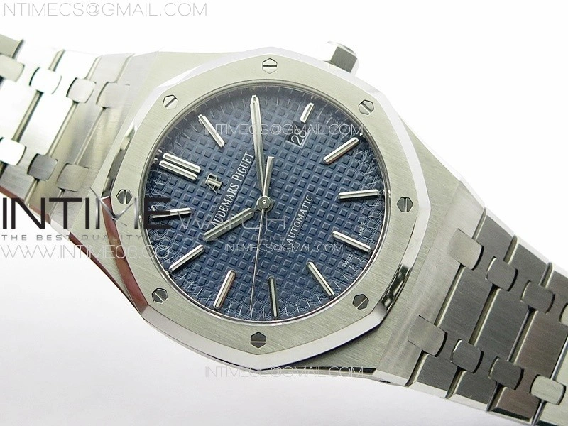 Royal Oak 41mm 15400 SS APSF 1:1 Best Edition Blue Textured Dial on SS Bracelet A3120 Super Clone V3