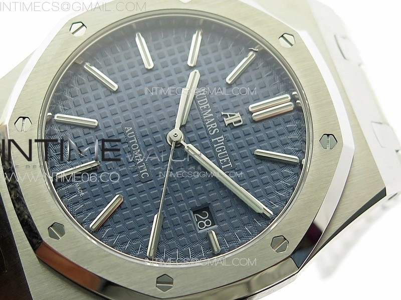 Royal Oak 41mm 15400 SS APSF 1:1 Best Edition Blue Textured Dial on SS Bracelet A3120 Super Clone V3