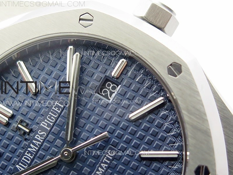Royal Oak 41mm 15400 SS APSF 1:1 Best Edition Blue Textured Dial on SS Bracelet A3120 Super Clone V3