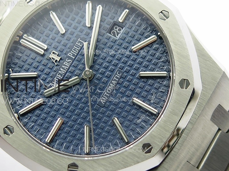 Royal Oak 41mm 15400 SS APSF 1:1 Best Edition Blue Textured Dial on SS Bracelet A3120 Super Clone V3