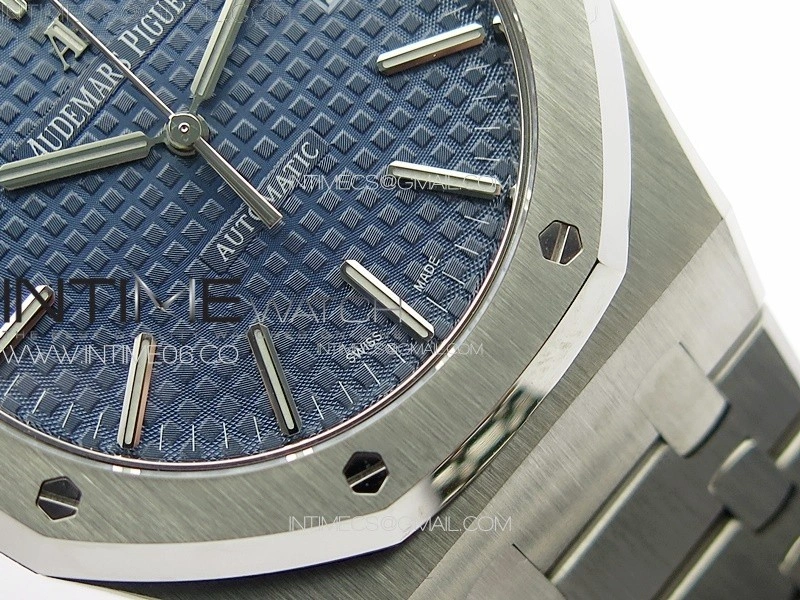 Royal Oak 41mm 15400 SS APSF 1:1 Best Edition Blue Textured Dial on SS Bracelet A3120 Super Clone V3