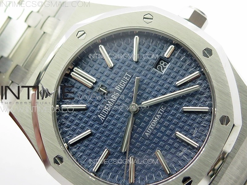 Royal Oak 41mm 15400 SS APSF 1:1 Best Edition Blue Textured Dial on SS Bracelet A3120 Super Clone V3