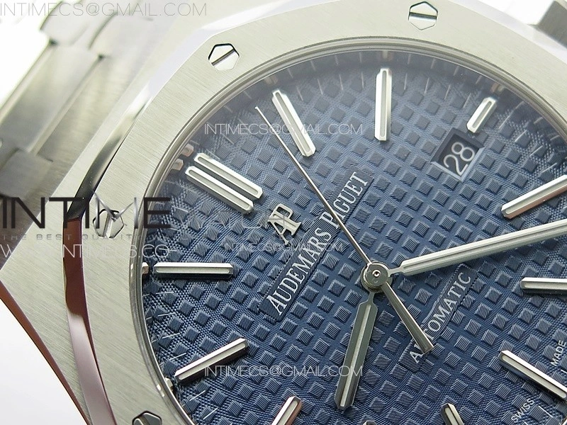 Royal Oak 41mm 15400 SS APSF 1:1 Best Edition Blue Textured Dial on SS Bracelet A3120 Super Clone V3