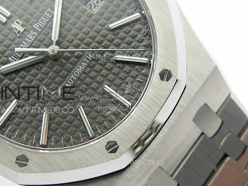 Royal Oak 41mm 15400 SS APSF 1:1 Best Edition Gray Textured Dial on SS Bracelet A3120 Super Clone V3