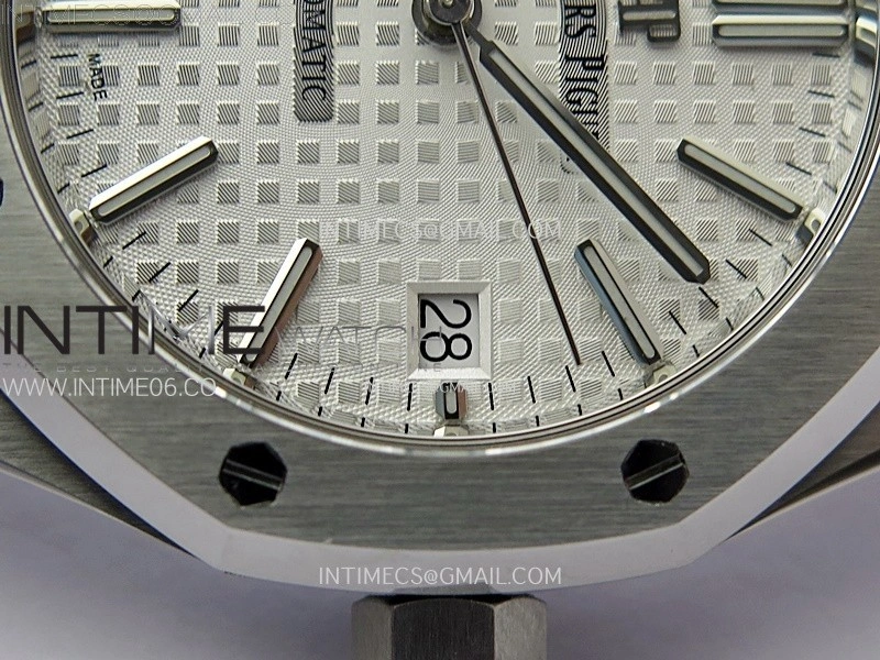 Royal Oak 37mm 15450 SS APSF 1:1 Best Edition Silver Textured Dial on SS Bracelet SA3120 Super Clone