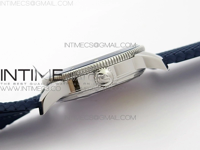 SuperOcean 42mm AB2010 SS OMF 1:1 Best Edition Blue Dial Blue Ceramic Bezel on Blue Rubber strap A2824