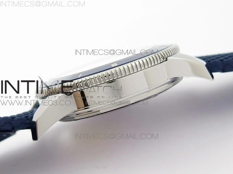 SuperOcean 42mm AB2010 SS OMF 1:1 Best Edition Blue Dial Blue Ceramic Bezel on Blue Rubber strap A2824