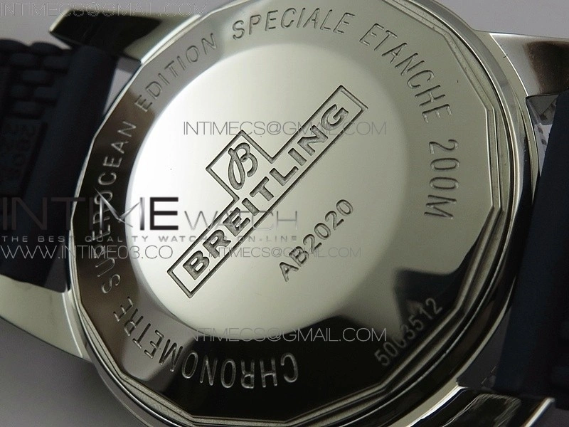 SuperOcean 42mm AB2010 SS OMF 1:1 Best Edition Blue Dial Blue Ceramic Bezel on Blue Rubber strap A2824
