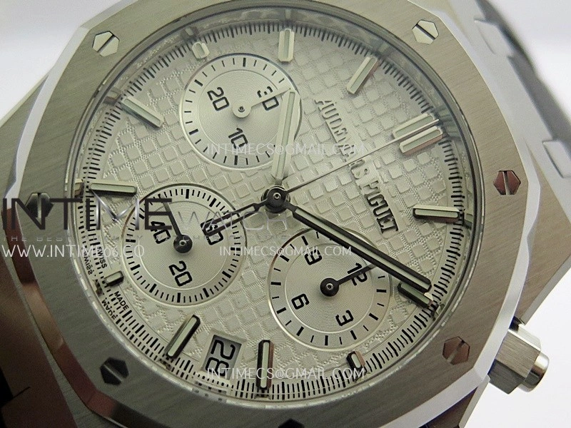 Royal Oak Chrono 26240 SS V2 DDF 1:1 Best Edition Silver Dial On Black Rubber Strap Super Clone DD4401