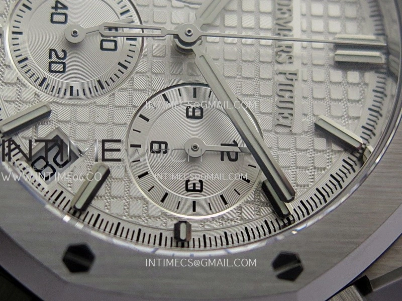 Royal Oak Chrono 26240 SS V2 DDF 1:1 Best Edition Silver Dial On Black Rubber Strap Super Clone DD4401