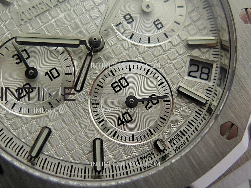 Royal Oak Chrono 26240 SS V2 DDF 1:1 Best Edition Silver Dial On Black Rubber Strap Super Clone DD4401