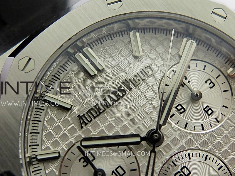 Royal Oak Chrono 26240 SS V2 DDF 1:1 Best Edition Silver Dial On Black Rubber Strap Super Clone DD4401