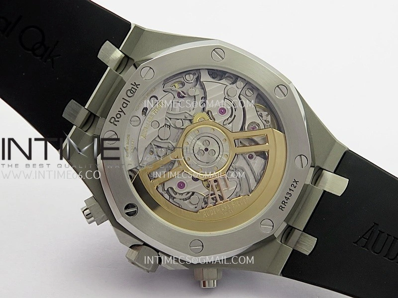 Royal Oak Chrono 26240 SS V2 DDF 1:1 Best Edition Silver Dial On Black Rubber Strap Super Clone DD4401