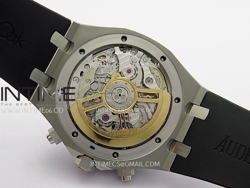 Royal Oak Chrono 26240 SS V2 DDF 1:1 Best Edition Silver Dial On Black Rubber Strap Super Clone DD4401