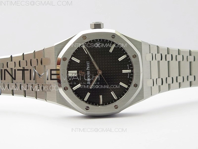 Royal Oak 41mm 15500 SS ZF 1:1 Best Edition Black Textured Dial on SS Bracelet A4302 Super Clone V3