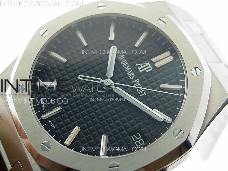 Royal Oak 41mm 15500 SS ZF 1:1 Best Edition Black Textured Dial on SS Bracelet A4302 Super Clone V3